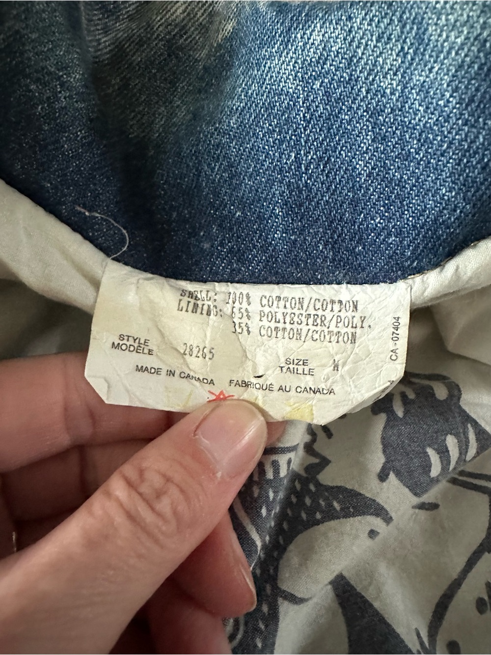 VINTAGE Dual Control 1980s 80s HEAVY Denim Jacket w White Leather Size Large - Picture 7 of 11